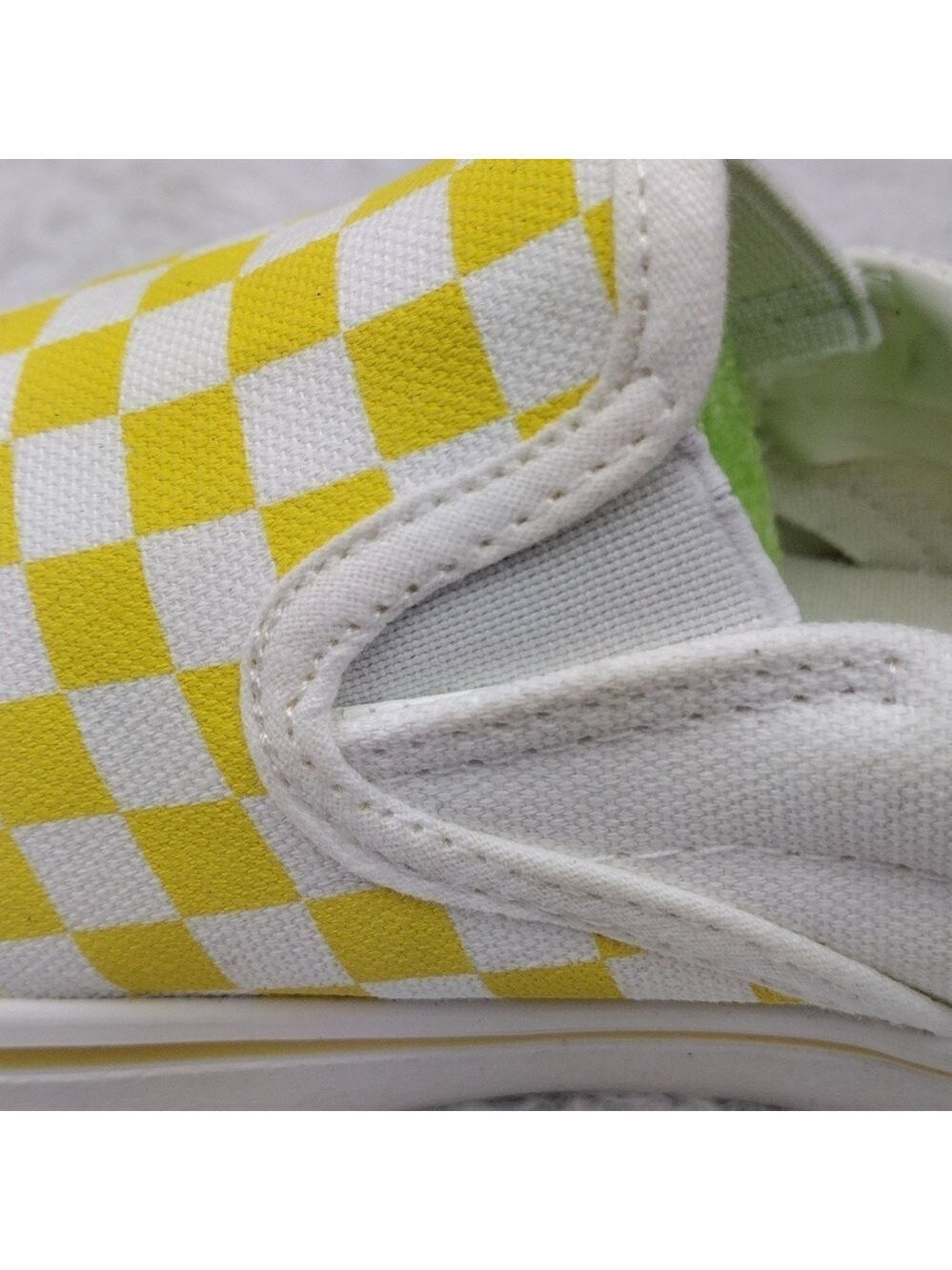 Vans DSY Off The Word Yellow Checkered Canvas Round Toe Low Top Slip-On Sneaker - Picture 14 of 16